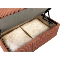 Canapé d'angle convertible réversible - 5 places - DAYTONA - Tissu Velours Terracotta - Coffre de rangement - L260 x H94 x P216 cm(m-5)