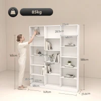 HOMCOM Bookcase with Open Storage, 6-Tier Bookshelf with Anti-Tipping Hardware, White(m-3)