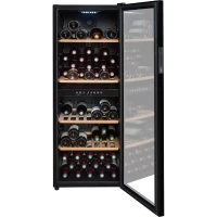 Cave a vin de service - LA SOMMELIERE - SLS90DZ - 91 bouteilles - Porte vitrée réversible - Classe G - 48 x 57,5 x 128,5 cm - Noir(m-3)