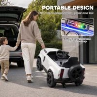 AIYAPLAY Land Rover Licensed 12V Kids Ride on Car with Remote, Suspension, Slow Start, 3 Speeds, Lights, Music, Horn, White(m-6)