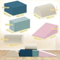 AIYAPLAY Juego de 5 Bloques de Espuma para Niños Bloques de Psicomotricidad Infantil con Base Antideslizante Funda Extraíble(m-3)