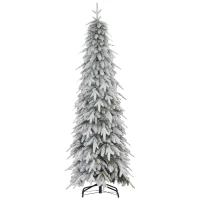 HOMCOM Choinka sztuczna 180 cm wyglądająca jak żywa, z 600 gęstymi gałęziami, sztuczny śnieg, samorozkładana(m-12)