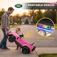 AIYAPLAY Land Rover Licensed 12V Kids Ride on Car with Remote, Suspension, Slow Start, 3 Speeds, Lights, Music, Horn, Pink(m-6)