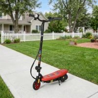HOMCOM Foldable Electric Scooter, with LED Lights, for Ages 7-14 Years, Red(m-8)