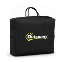 Outsunny Terrasvloerkleed voor buiten, weerbestendig, modern ontwerp, 365 cm x 274 cm x 0,3 cm, zwart + wit(m-10)