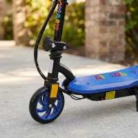 HOMCOM Foldable Electric Scooter, with LED Lights, for Ages 7-14 Years, Blue(m-9)