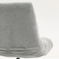 HOMCOM Fauteuil salon sans accoudoirs, chaise pivotante en tissu chenille imperméable, assise large, 75 x 95 x 90 cm gris clair(m-13)