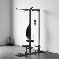 SPORTNOW Spiertrainingsstation met katrol, borsttrek - lat-pulldownmachine - halterbank voor spieropbouw(m-8)