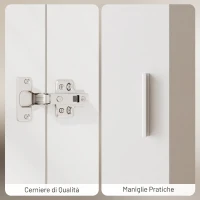 HOMCOM Armadio Con Asta Appendiabiti E Cassetto, Porta Abiti, Bianco(m-6)