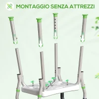 HOMCOM Sgabello Doccia in Alluminio ad Altezza Regolabile con Braccioli e Piedini Antiscivolo, Verde(m-7)