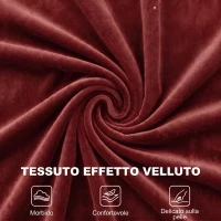 HOMCOM Poltrona da Salotto in Velluto con Ampia Seduta e Gambe in Legno di Eucalipto, Rosso Vino(m-6)