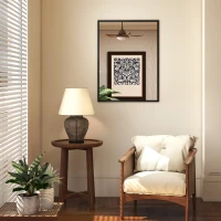 HOMCOM wandspiegel rechthoekig 76 x 101 cm, zwart houten frame, ideaal voor badkamer, woonkamer of slaapkamer(m-9)