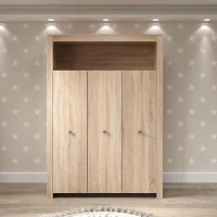 Chambre bébé Trio : Lit 70 x 140 cm + Commode a langer + Armoire OLIVIA - Chene - TREND TEAM(m-2)