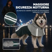 PawHut Impermeabile per Cani con Cappuccio, Foro per Guinzaglio e Strisce Riflettenti, per Cani di Taglia Gigante, Verde(m-4)