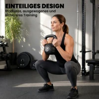 HOMCOM Kettlebell kogelgewicht 14 kg, met zand gevuld voor beginners, zwart(m-7)