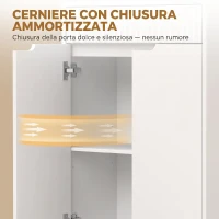 HOMCOM Mobile Bagno Alto, Armadietto Stretto con 3 Ripiani Aperti e Cassetto, in Legno, 60x30x171 cm, Bianco(m-7)