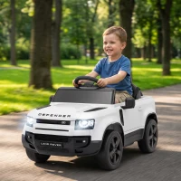 AIYAPLAY Land Rover Licensed 12V Kids Ride on Car with Remote, Suspension, Slow Start, 3 Speeds, Lights, Music, Horn, White(m-14)