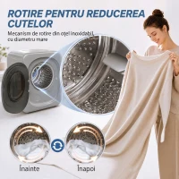 HOMCOM Uscător de Rufe cu Capacitate de 2.5kg, cu Temporizator, Încărcare Frontală, Argintiu(m-6)