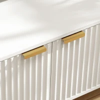 HOMCOM Meuble TV banc TV pour téléviseur jusqu'à 70 pouces - placard à 2 portes cannelées, compartiment ouvert et passe-câbles(m-11)
