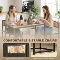 HOMCOM 3 Piece Table Stool Set - Rustic Brown(m-6)