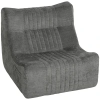HOMCOM Canapé Paresseux Chaise de Sol à Silhouette Papillon avec Poches Latérales, sans Assemblage, 80x90x76cm, Gris Châtaigne(m-1)