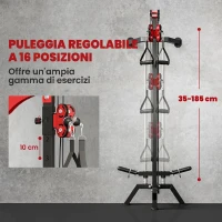 SPORTNOW Cable Station, Wall-Mounted, Adjustable 16-Position Pulleys Machine, Black.(m-5)