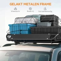 SPORTNOW Dakbagagekorf universeel met windscherm, tot 150 kg, 116 x 92 x 11,5 cm voor SUV's en trucks, zwart(m-5)