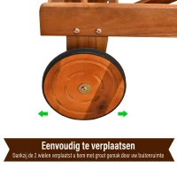 Outsunny ligbed relax ligbed tuinset tuinmeubilair verstelbaar acaciahout textiel natuur 198 x 60 x 88/80/69/45 h cm(m-6)