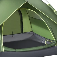 Outsunny Dubbele tent familietent Quick-Up tent 2 volwassenen + 1 kind camping waterdicht(m-12)
