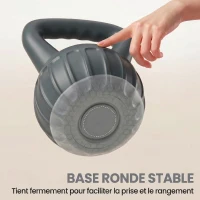 SPORTNOW Kettlebell 10 kg, Haltère avec Poignée Antidérapante, Haltère à Boule, Musculation, Entraînement, pour Gym, Gris(m-7)