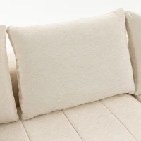 HOMCOM Sofá Esquinero 256 cm con Chaise Longue Sofá Cama 3 Plazas de Chenilla en Forma de L Asiento y Reposabrazos Anchos Beige(m-7)