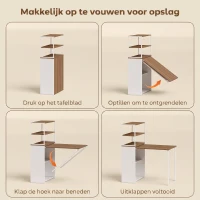 HOMCOM Opklapbaar Bureau Keukentafel met 4 Planken Computertafel Werktafel Laptoptafel 105 x 60 x 127 cm Natuurhout(m-7)