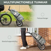 HOMCOM 2-in-1 bagageaanhanger, fietskar, 12 inch, luchtbanden, 24,3 kg max.(m-4)