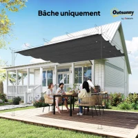 Outsunny Toile de toit de rechange pour pergola toile de remplacement protection solaire Anti-UV 30+ pour pergola de 3 x 2 m(m-8)