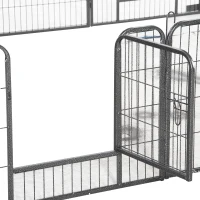PawHut Grote 16-delige box om te bouwen tot 2 hokken Staalgrijs 80 x 60 x 1,5 cm (elk deel)(m-13)