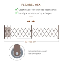 Outsunny flexibel Hekwerk, 52 cm en 405 cm, aluminium, Donkerbruin(m-5)