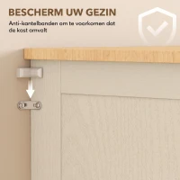 HOMCOM Vrijstaande Keukenkast, 5-lagen Voorraadkast met Verstelbare Planken en Lade voor Woonkamer, Eetkamer(m-7)