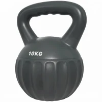 SPORTNOW Kettlebell 10 kg, Haltère avec Poignée Antidérapante, Haltère à Boule, Musculation, Entraînement, pour Gym, Gris(m-18)