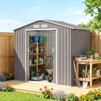 Outsunny Gereedschapsschuur tuinhuisje opbergruimte voor gereedschappen tuinkast gereedschapskast metaal(m-2)