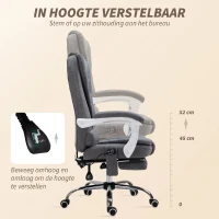 Vinsetto Ergonomische massage bureaustoel met 6 Vibratiepunten, Verstelbare Rugleuning en 360° Draaistoel Grijs(m-6)