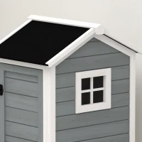 PawHut Konijnenhok, Kleine Dierenhok voor Dwergkonijnen, Cavia's, met Wielen, 108 x 58 x 73,5 cm, Grijs(m-9)