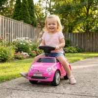 AIYAPLAY Rutschauto für Kinder 12-36 Monate Fiat-Lizenz mit Musik, Hupe und Staufach unter dem Sitz aus PP, Rosa(m-5)