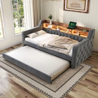 Space-Saving Sofa Bed with Pull-Out Bed, Versatile Sleeper Couch for Bedrooms, Guest Rooms, or Youth Rooms, 201L x 107W x 75H cm, Dark Gray(m-10)