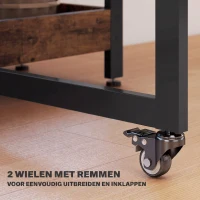 HOMCOM Inklapbare eettafel in industriële stijl, voor maximaal 4 personen, met open schappen, flexibel, metaal, spaanplaat, bruin(m-6)