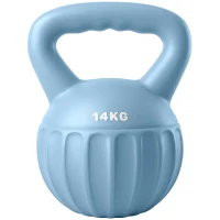 SPORTNOW Kettlebell 14 kg, haltère avec poignée Antidérapante, haltère à boule, musculation, entraînement, pour gym, bleu(m-17)