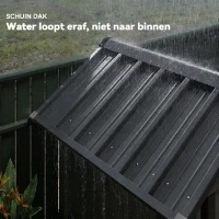Outsunny Metalen Tuinhuis 1,17 m², Gereedschapsschuur met Zadeldak, Ventilatie, Slot en Handschoenen, 122 x 121 x 192 cm(m-5)