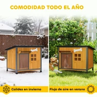 PawHut Niche pour Chien Extérieur Maison pour Chien Surélevée Anti-Morsure Toit Ouvrable Imperméable 84,5x62x65cm Jaune(m-5)