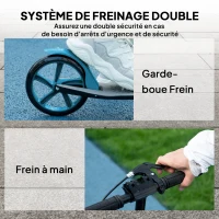 HOMCOM Trottinette Pliable pour Adultes 14+ Ans, Guidon Réglable, Grandes Roues, Amortisseur, Aluminium, 91,5x36,5x104cm, Bleu(m-6)