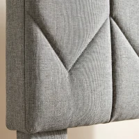 HOMCOM Marco de Cama 140x190 cm con Somier y Cabecero Ajustable Cama Doble Acolchada en Lino con Almacenamiento Inferior Gris(m-8)