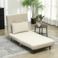 HOMCOM Poltrona 2-in-1, Poltrona Relax, Cama de Hóspedes, 72 cm x 78 cm x 79 cm, Cinza(m-6)